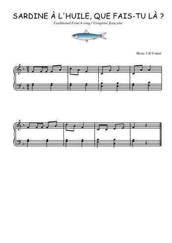 Téléchargez l'arrangement pour piano de la partition de Sardine à l'huile, que fais-tu là en PDF